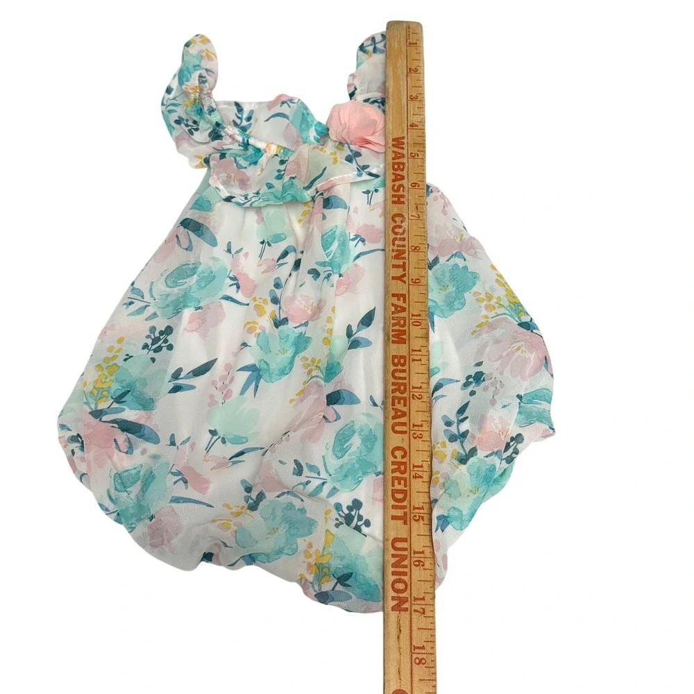 Carters & Emprio Baby Girl Floral Romper and Top Set 6 6-9 Months Pink Teal Boho